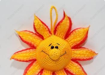 Вязаное солнце амигуруми крючком Солнце крючком схема и описание